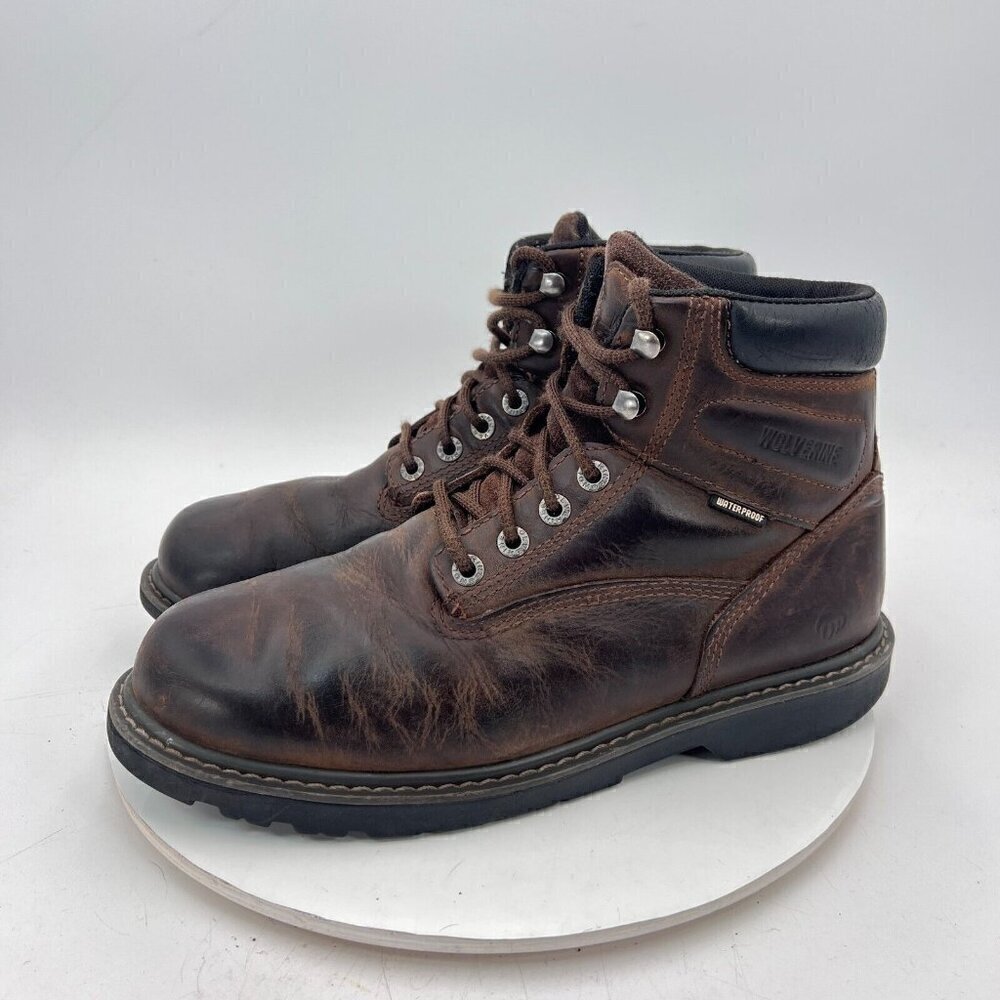 Wolverine Floorhand Men Size 10.5M Dark Brown Leather Waterproof 6" Work Boot